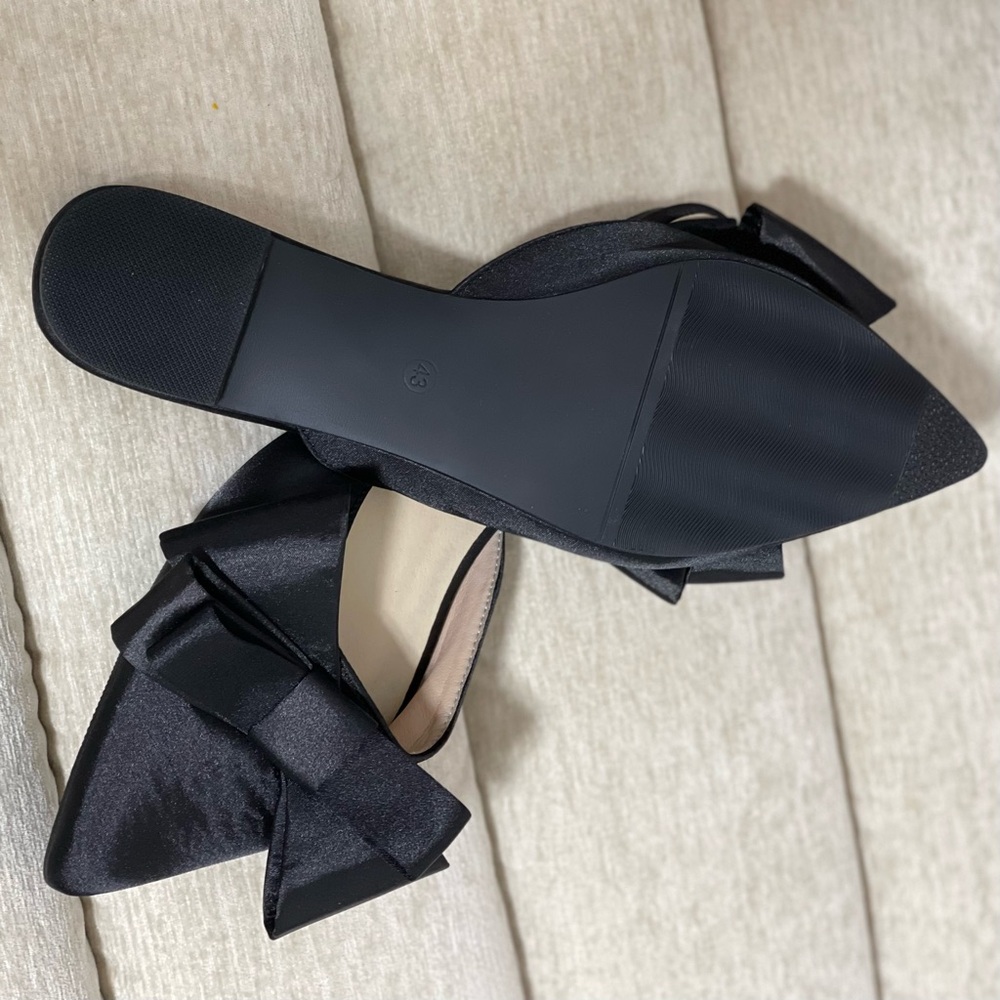 Elegant Black Bow Flats | Mules